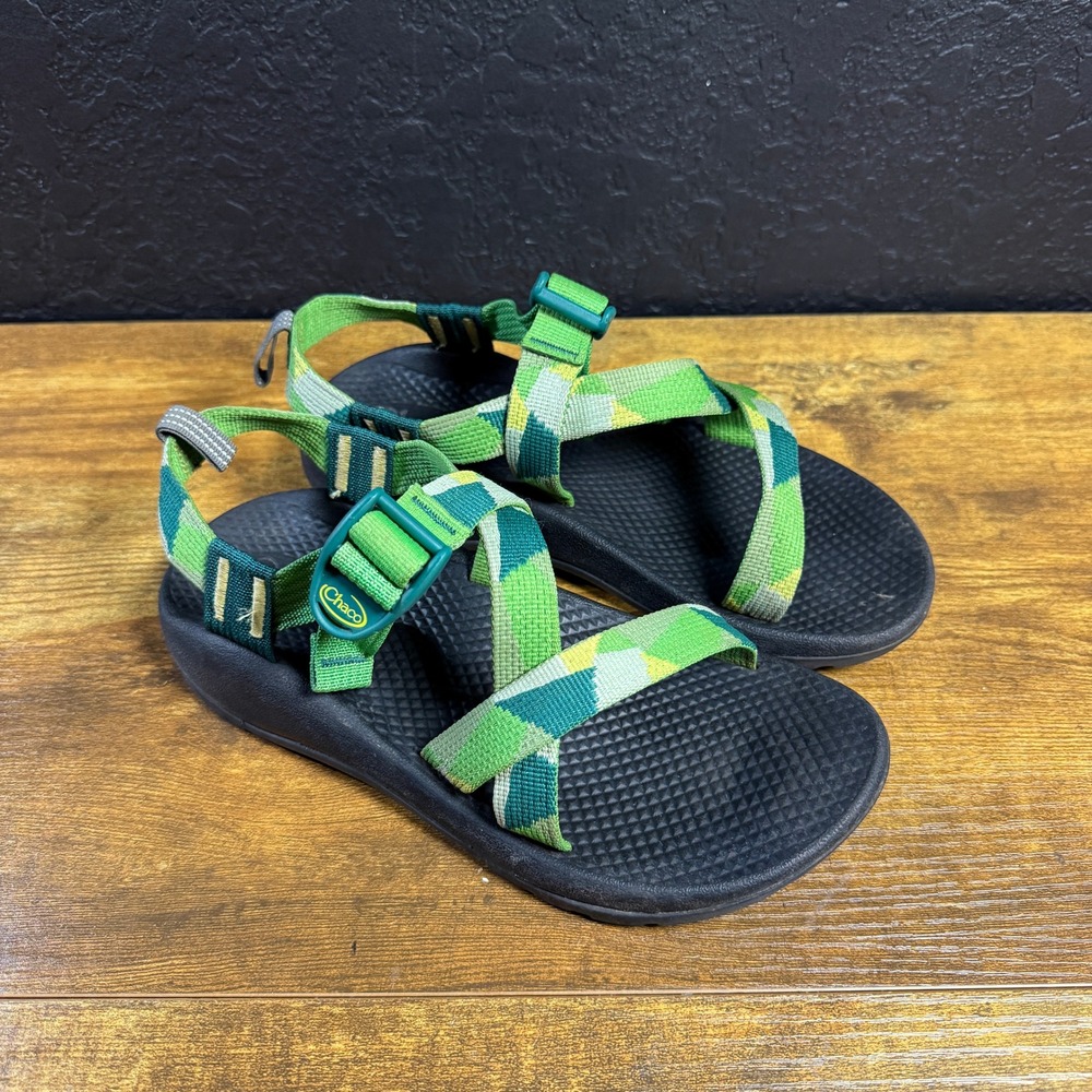 Chaco Z/1 Ecotread Green Geometric Polyester Sport Sandal Kids Size 4